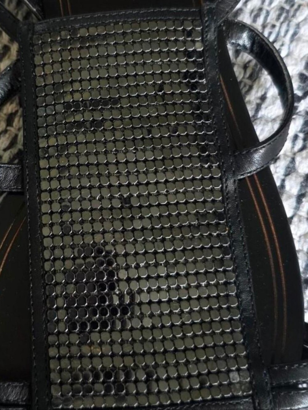 Cole Haan Maria Sharapova Nike Air Leather Chainmail Strappy Sandals Black 9B - Picture 7 of 13